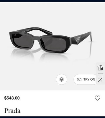 Prada PR17WS 1AB5S049 Women's Sunglasses 49 mm Black / Dark Grey Lens