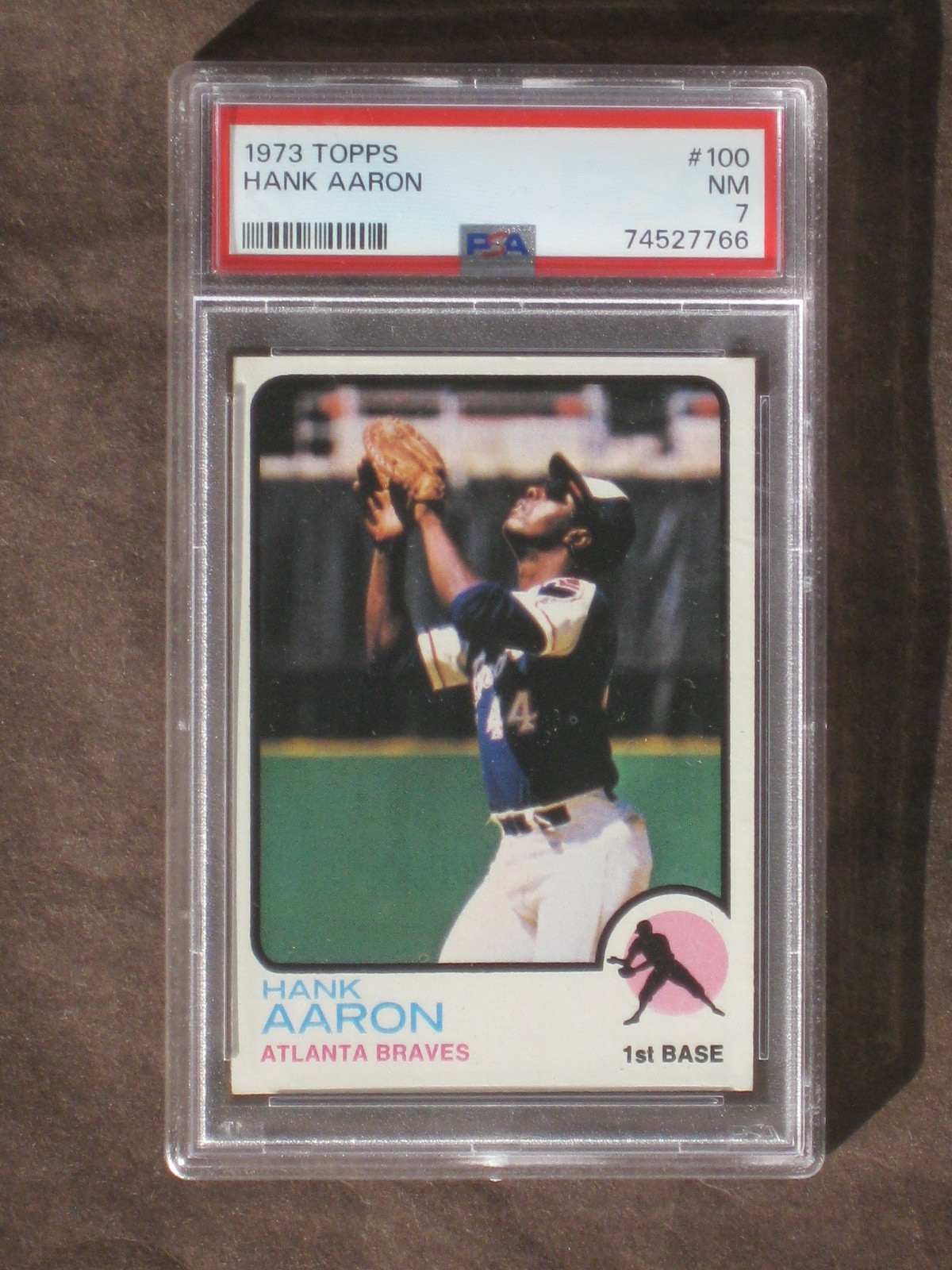 1973 Topps Hank Aaron # 100 Braves PSA 7 NM  HOF