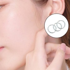 10Pairs Titanium Earrings Stainless Steel Hoop Earrings Set, 8mm to 16mm Small H