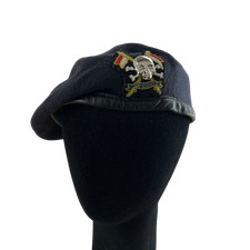 British Army Beret Royal Lancers Queen Elizabeths Own Navy Wool Large