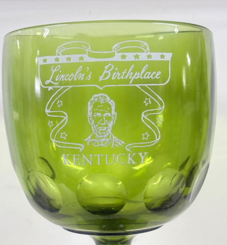 Lincolns Geburtshaus grüner Glaskelch - Kentucky Souvenir - Bild 2 von 2