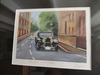 Tableau Gouache Originale De Jean Louis Honnet  Voiture Bugatti Coupé Napoléon