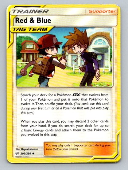 2019 Pokemon Card SM Cosmic Eclipse Red & Blue 202/236