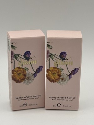 NEW 2X Gisou Honey Infused Hair Oil Sample Minis 3ml/0.1oz Each Free Ship ATHNtC