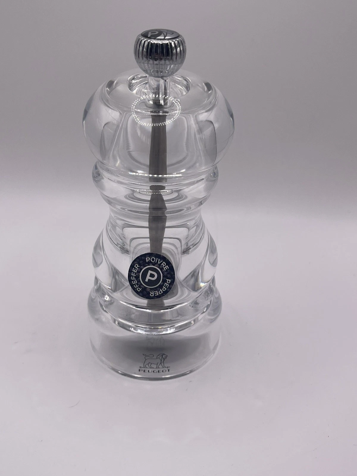 Peugeot Nancy Pepper Mill Acrylic, 4-Inch Clear