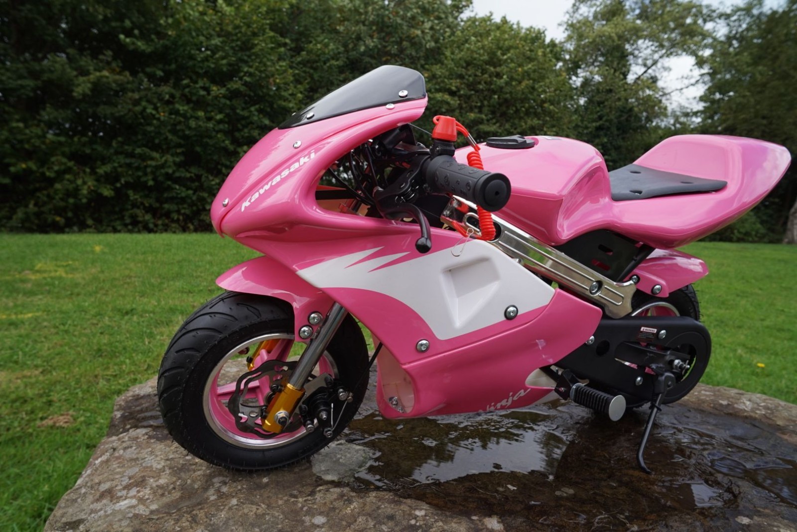 Mini Pocket Bike Motorcycle (Replica) Pink Sports 2 Stroke Petrol Off Road 49cc