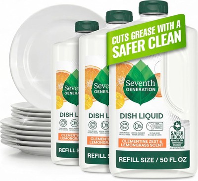 Seventh Generation Dish Soap Refill Lemongrass Clementine 50oz 3 Pack