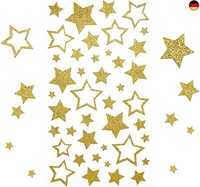 Kesote 210X Sticker Stern Aufkleber Glitzer Gold Etiketten Selbstklebend Zum