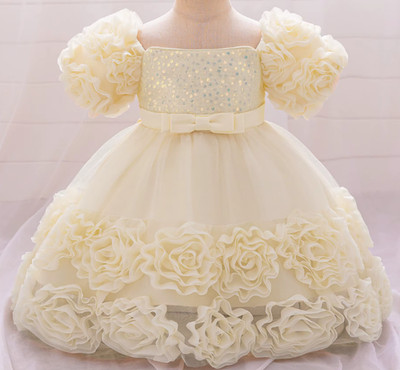 MQATZ High Quality Fashion Princess Four Seasons Kid Flower Girl Dress Short Sle