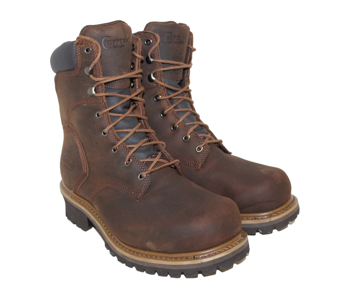 Chippewa Valdor Crazy Horse 8in Waterproof Nano Comp Toe Boots 73238 10.5EE Chippewa Solid Workwear Insulated for Men for Sale | Shop  main image 3