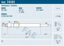 Image of Glow plug 74181 FAE for LAND ROVER DISCOVERY I RANGE ROVER Mk II DEFENDER Cabrio