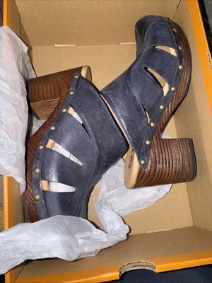 Korks by Kork-Ease Neneh Navy (Deep Ocean) Leather Clogs sz 6 EU 36.5