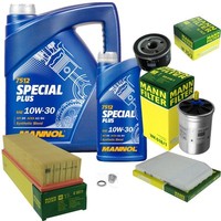 MANN-FILTER Inspektionspaket Mannol 6L Special Plus 10W-30 FüR Renault Laguna I