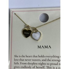 Tiny Tags Mama Heart Necklace Gold Tone Mother Gift