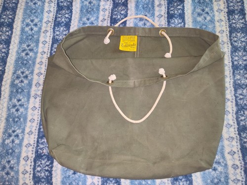 Vintage 40s-50s era E. L. EDWARDS Co. Shopping Bag, Cotton/ Canvas Rope Handles - Picture 2 of 12