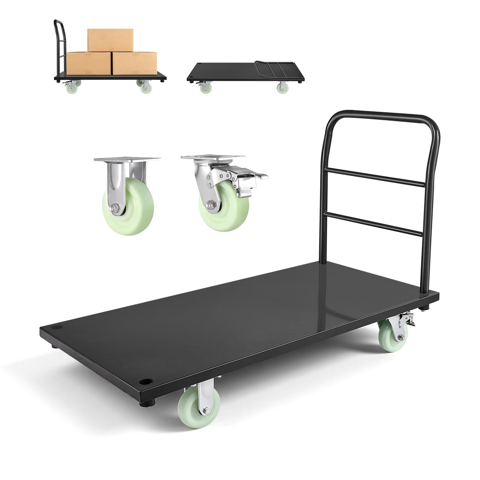 Uimoso Heavy Duty Industrial Platform Cart with 2000 lbs Capacity and Wheels