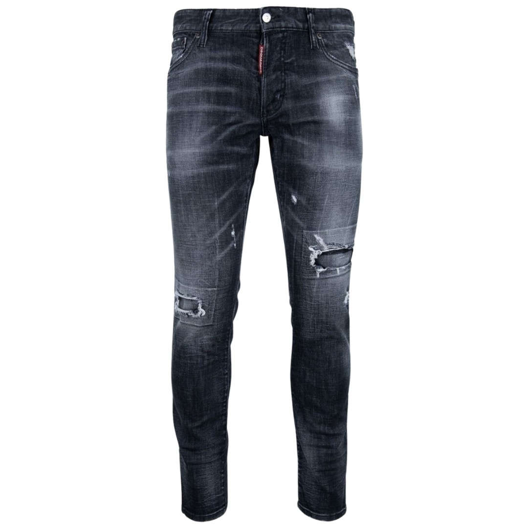 Dsquared2 Relaxed Long Crotch Reinforced Ripped Black Jeans 97390₽