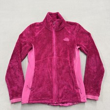The North Face Fleece Jacket Womens Medium Pink Full Zip High Pile Soft Cozy