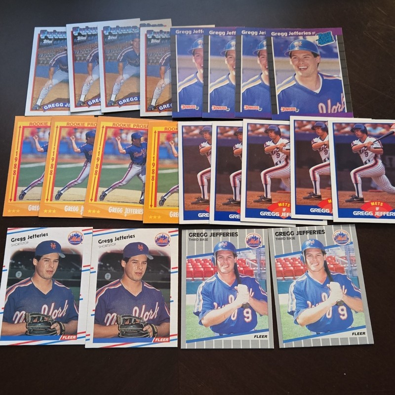 Gregg Jefferies New York Mets 1988 Fleer Rookie 21-Card Lot & 1 photo