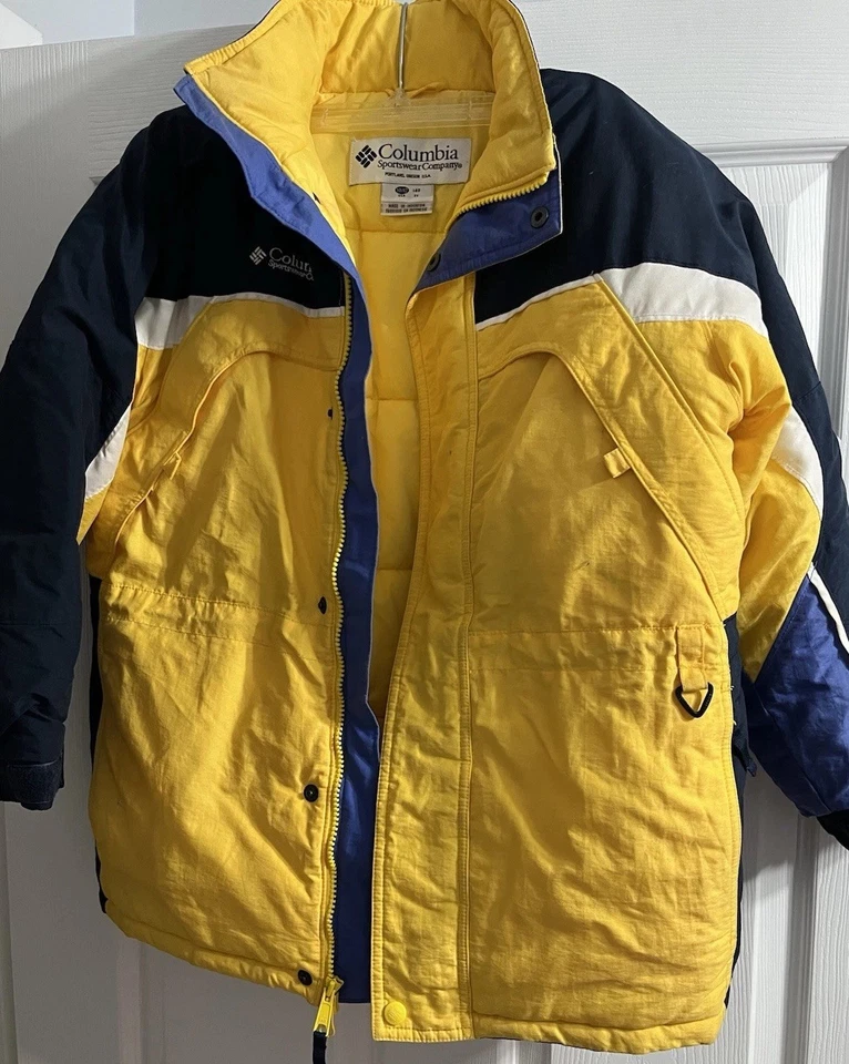 Columbia Boys Winter Youth Coat Size 10/12 Yellow/Blue Fire Ridge - Image 2 of 4
