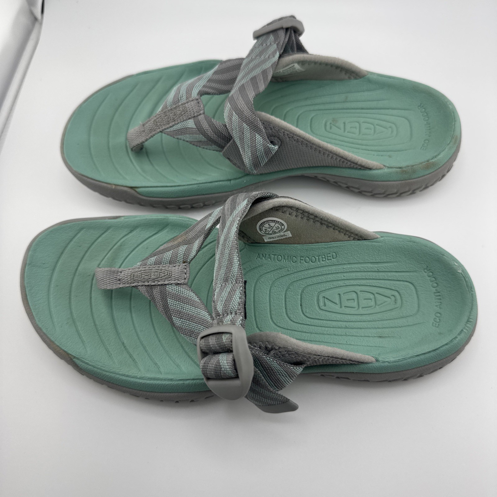 Sandali infradito Keen donna punta solr verdi cinturini regolabili taglia 5