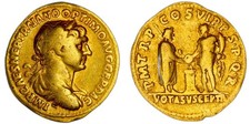 Trajan Augustus AD 98-117 Gold AV Aureus Roman Empire Treasure Coin NGC F - RARE