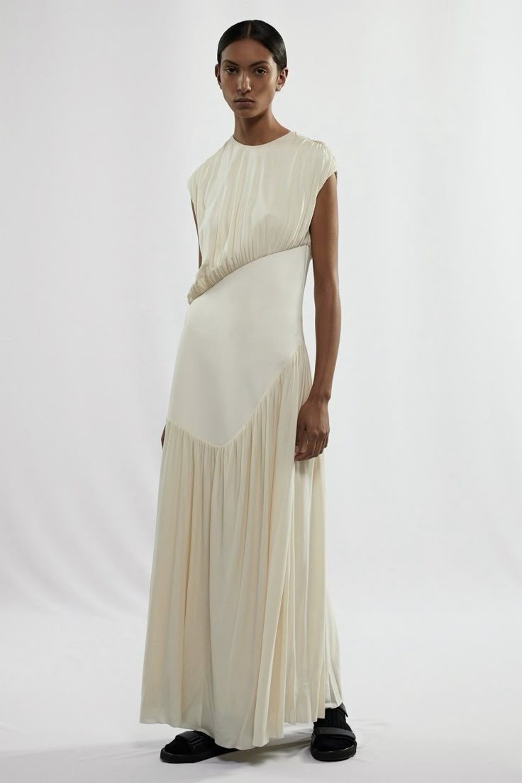 THE ROW S/S 2020 £3120 Yokoto Ivory Jersey Maxi Dress Gown UK 18 US 14 BNWT RARE image 7