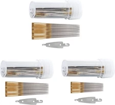 90pcs Large Eye Sewing Needles in Transparent Box with 3 Stainless golden 