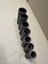 CAT/Snap-On USA 3/8” Drive Deep 7 Piece Impact Socket Set 12 Point SAE 3/8”-3/4”