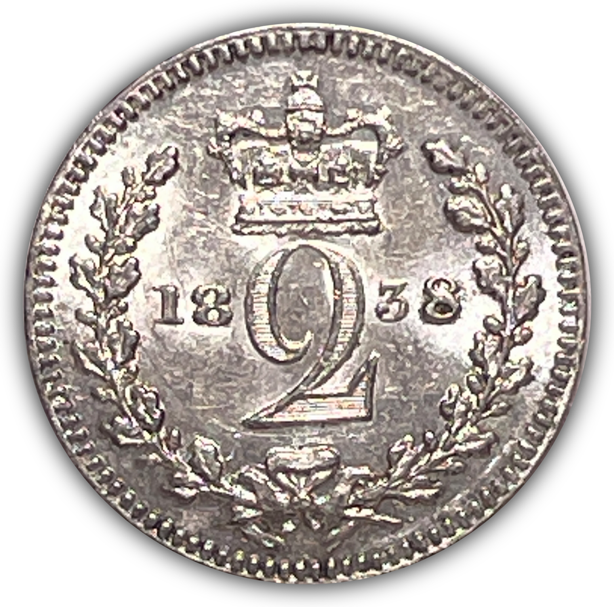 1838 Victoria Twopence 2 Pence Great Britain Uncirculated UNC Coin