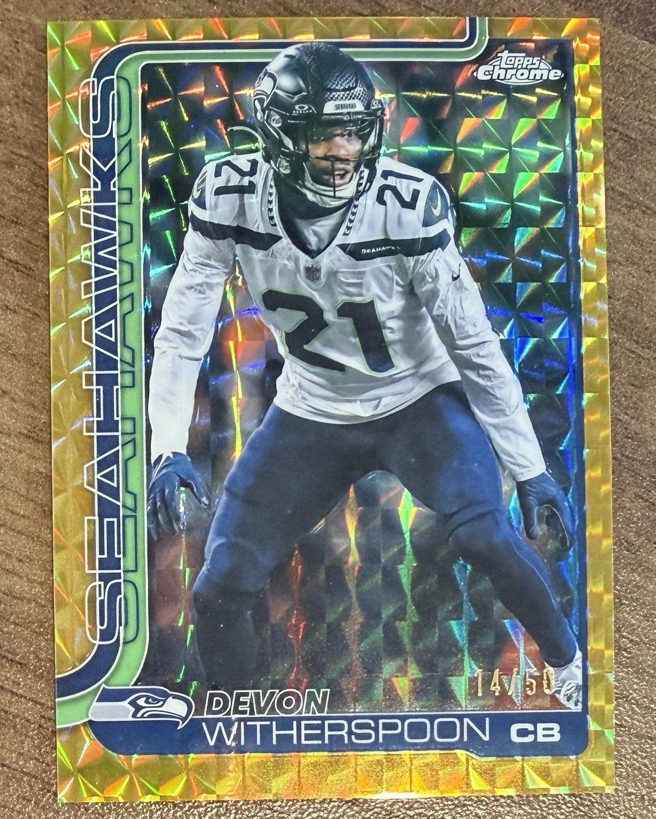 2025 Topps Chrome - Devon Witherspoon #277 Gold Geometric Refractor /50