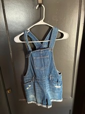 Children's Place Girls Youth Denim Cuff Overall shorts Size 12