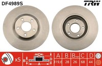 2X Bremsscheibe Trw Single DF4989S FüR Koleos Nissan Renault Juke Qashqai 1 Dci