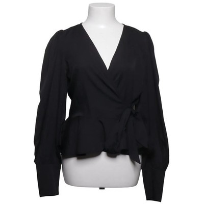 NLY Trend, Wickelbluse, Größe: 38, Volume wrap blouse, Schwarz, Polyester #WVr