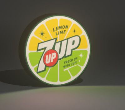 Vintage 7 UP Soda Light Box Retro 3D Wall Decor Kitchen Bar Decor