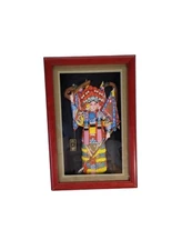 Hua Mulan Doll Framed Shadow Box Oriental Asian 3D Art Wood Framed