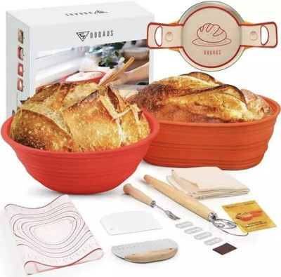 Doqaus Banneton Brot Gärkorb, Sauerteig Backzubehör Set inkl. 9
