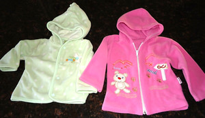 Lot of 2 Carter's Fleece Girls Baby Kids Hoodie Jackets   6 months  