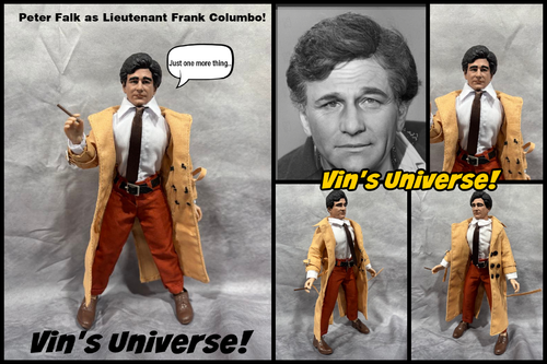 Custom 8" Mego Peter Falk as Lieutenant Frank Columbo Action Figure