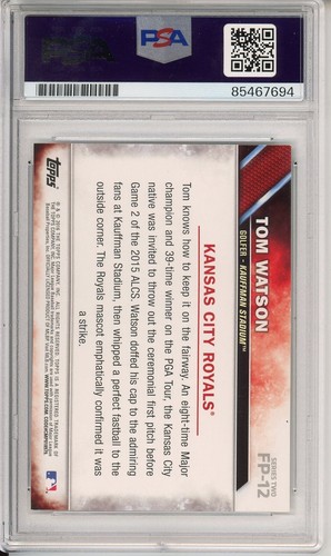 2016 TOPPS FIRST PITCH TOM WATSON SIGNED CARD PSA DNA COA AUTOGRAPHED ROYALS HOF - Picture 2 of 2