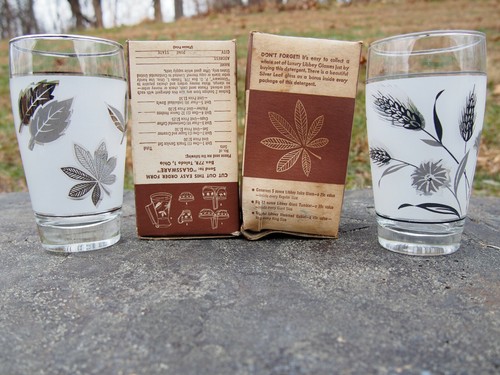 10 Vintage Libbey Glasses Silver Leaf Golden Wheat Tumblers Beverage Drink Glass - Picture 7 of 9
