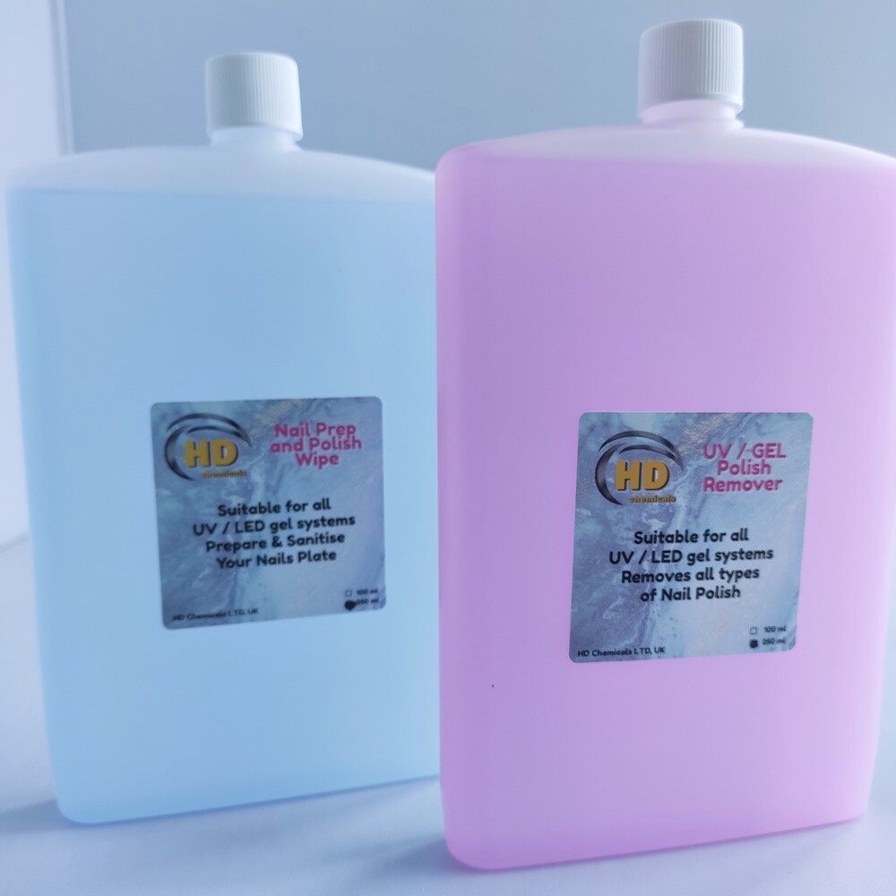 2x 250ml SET Nail Prep and Wipe UV LED Cleanser Cleaner GEL NAIL POLISH REMOVER