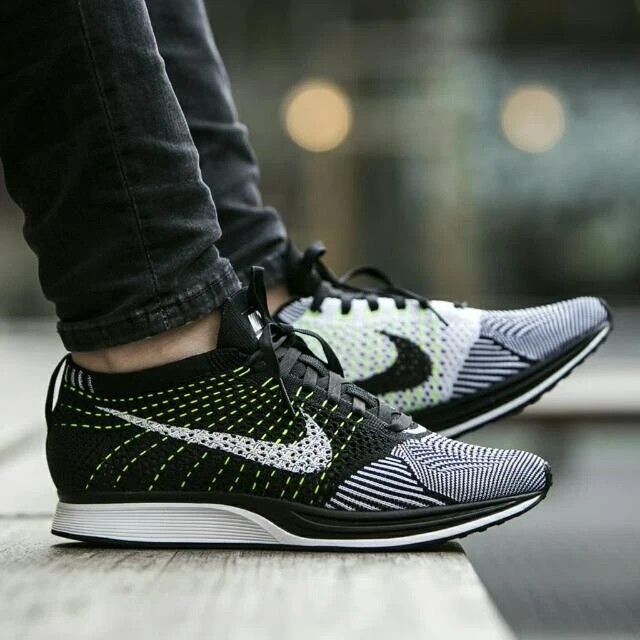 MENS 9 W NIKE FLYKNIT ORCA BLACK VOLT WHITE 526628 011 running | eBay