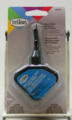 TESTORS NON-TOXIC LIQUID CEMENT w/ PRECISION APPLICATOR glue 3527C TES3527 NEW