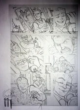 Airmale #1 MATT HEBB Original Hand Drawn Comic Page Ogopogo Press 12X17