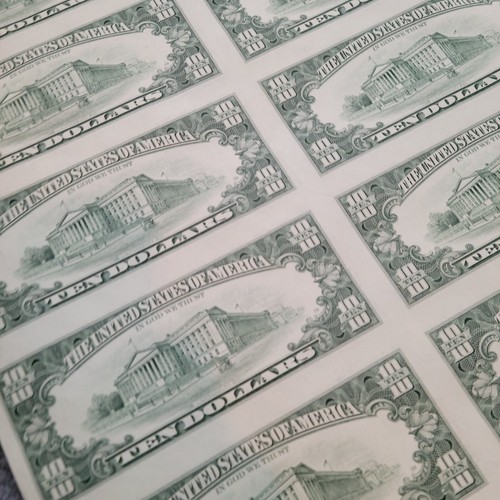 1995 $10 UNCUT SHEET of 16 TEN DOLLAR BILLS Atlanta GA w/COA & OGP Tube *J31 - Picture 7 of 9