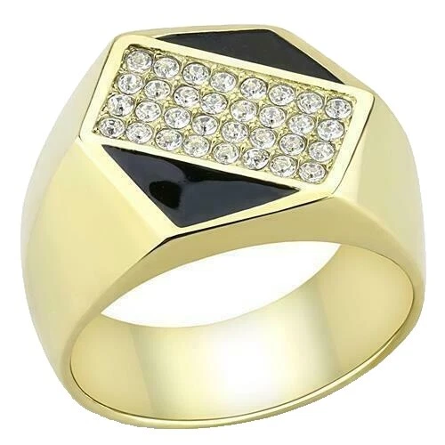 Anillos De Oro Amarillo de cristal para hombres