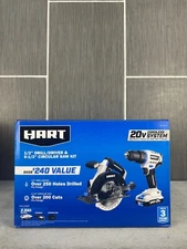 Hart Drill & Circular Saw 20V Combo Kit HPCK221BSB 2 Batteries,Charger,BLADE,Bag