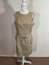 Michael Kors Women’s Sleeveless Gold  Dress Size 8 55% Linen 45% cotton