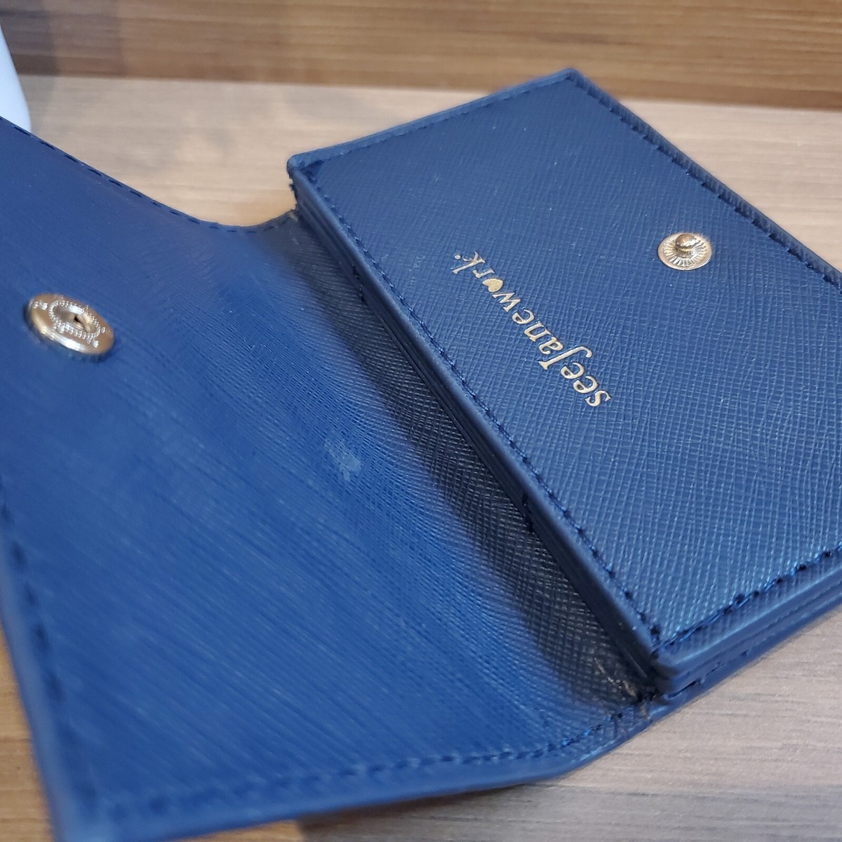 See Jane Work® Faux Leather Business Card Holder , Blue See Jane Work® Faux Leather Business Card Holder , Blue